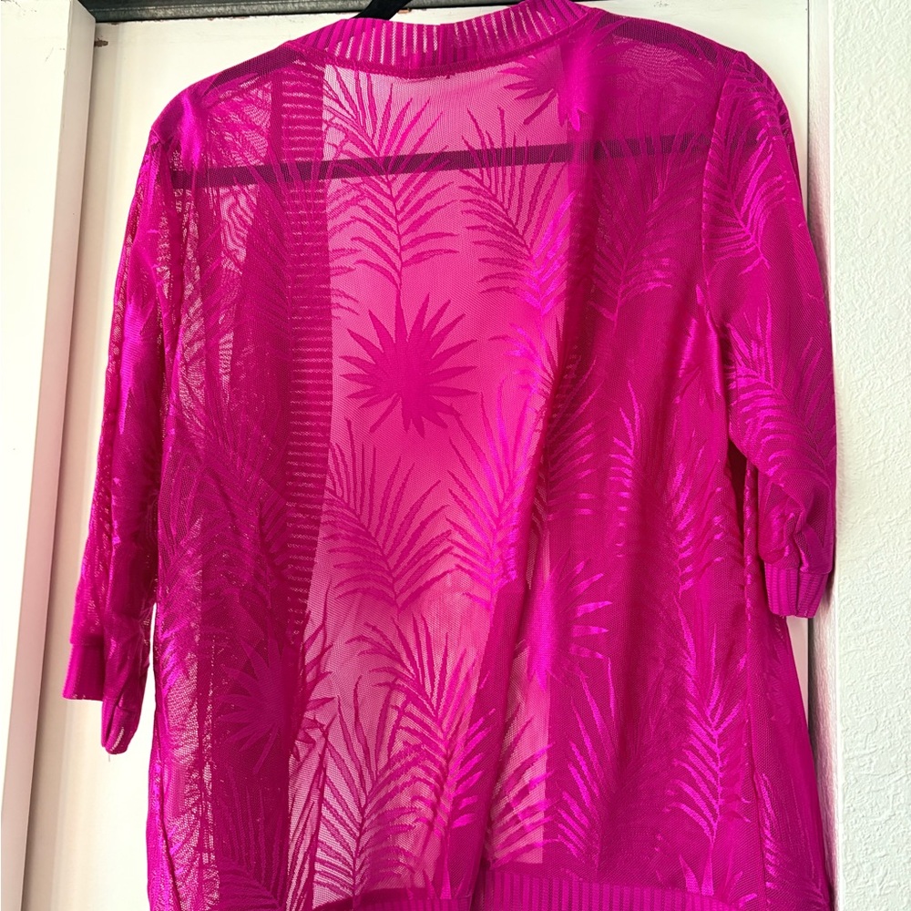 Vibrant Pink Sheer Cardigan
